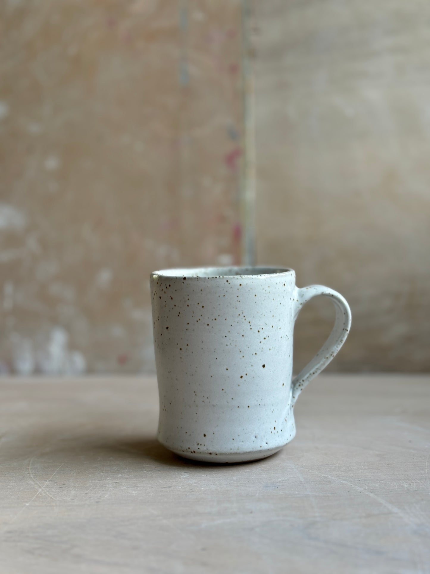 White Stoneware Coffee Cup