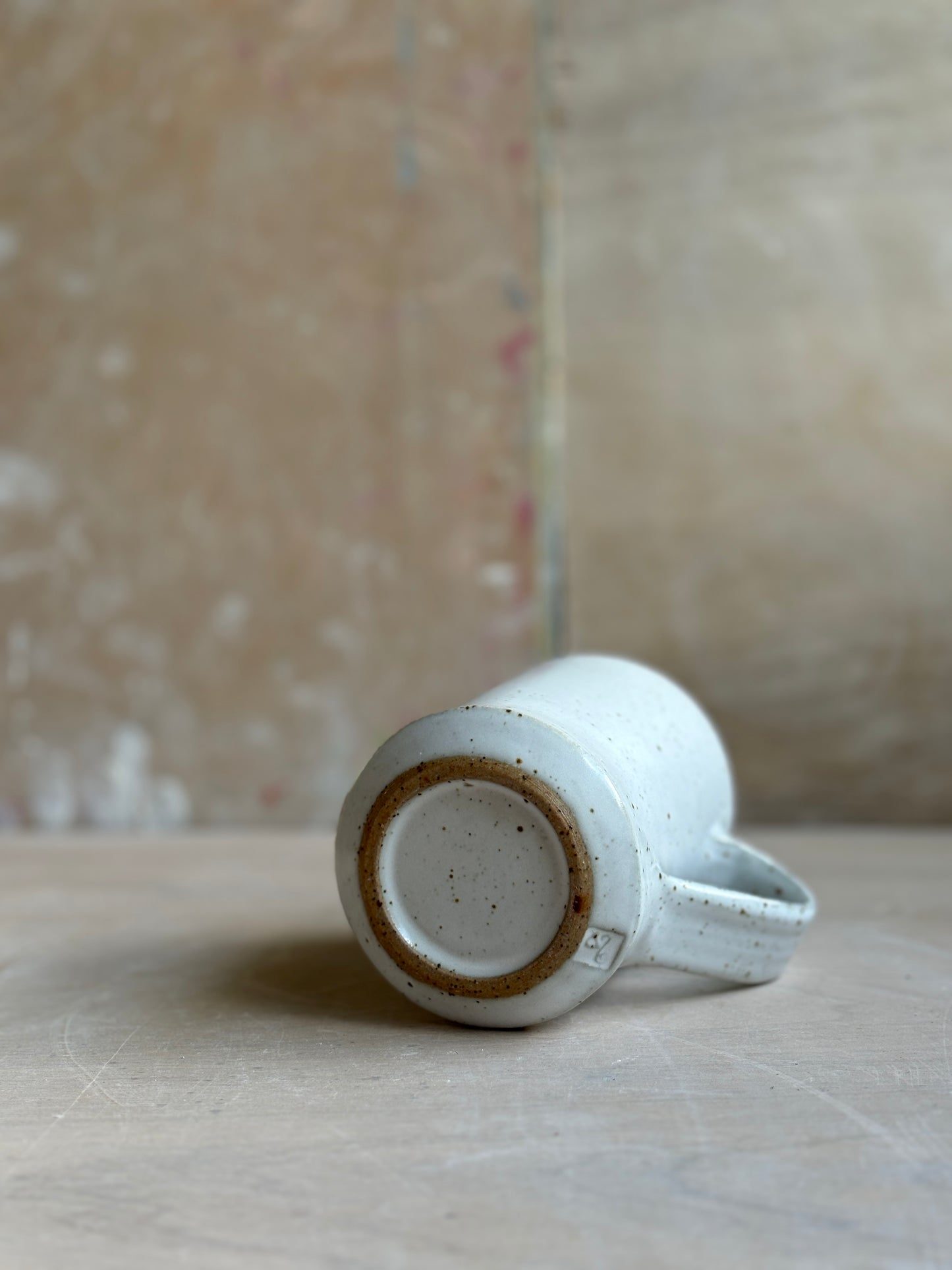White Stoneware Coffee Cup
