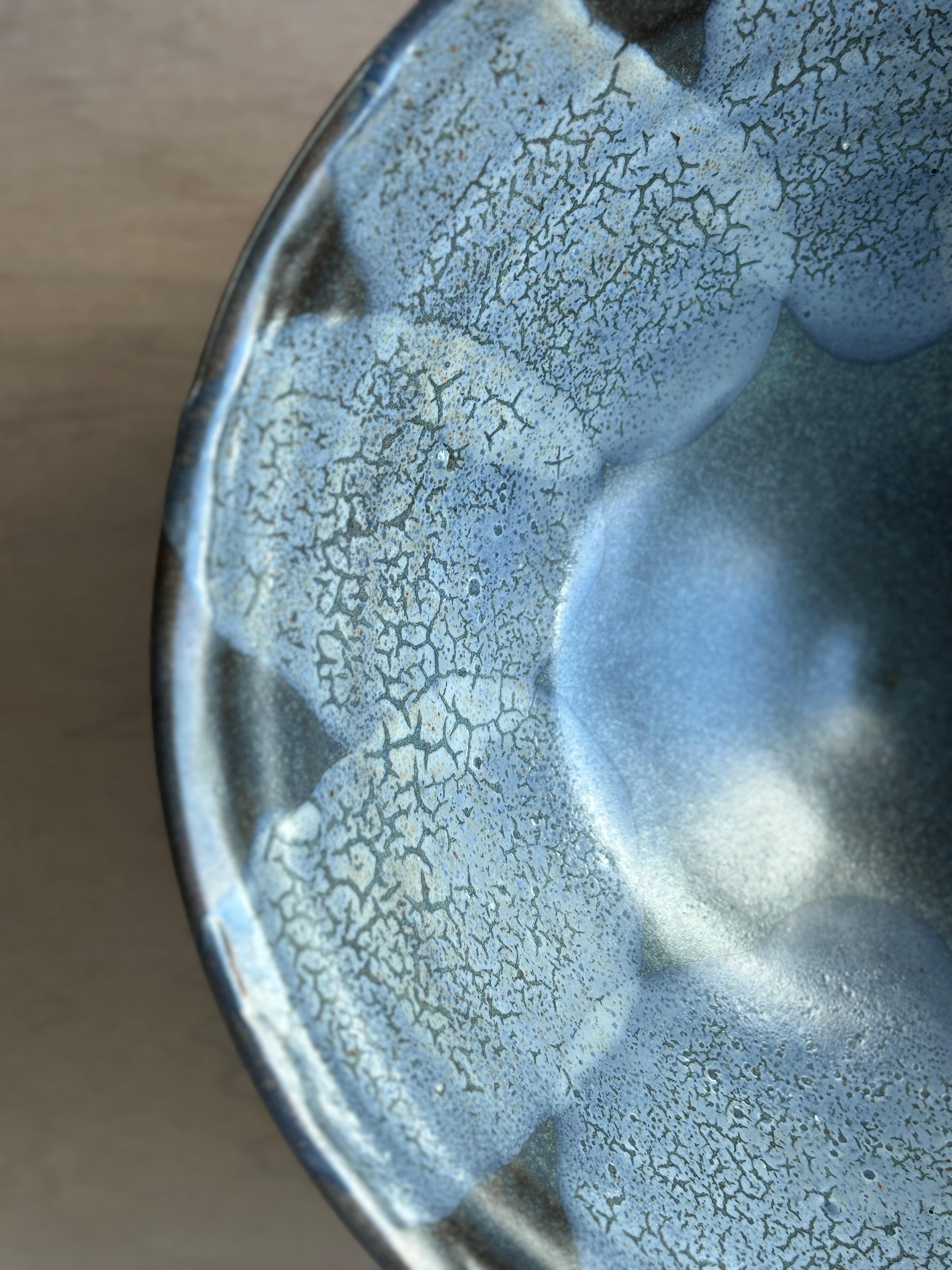 Blue and White Crackle Serving bowl