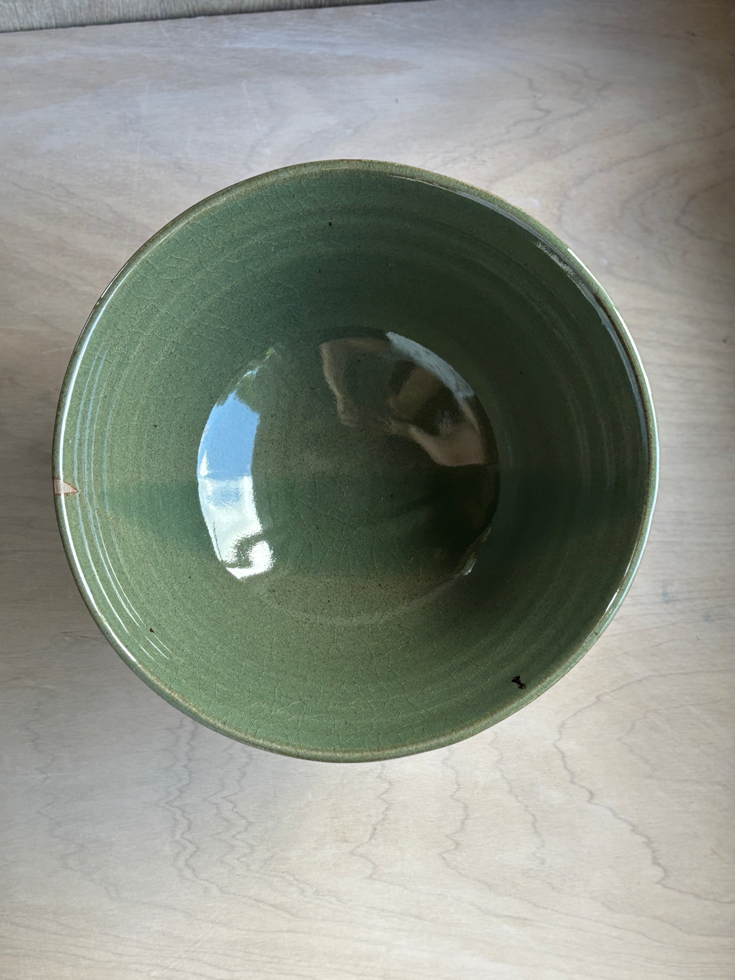 Green Celedon Serving Bowl