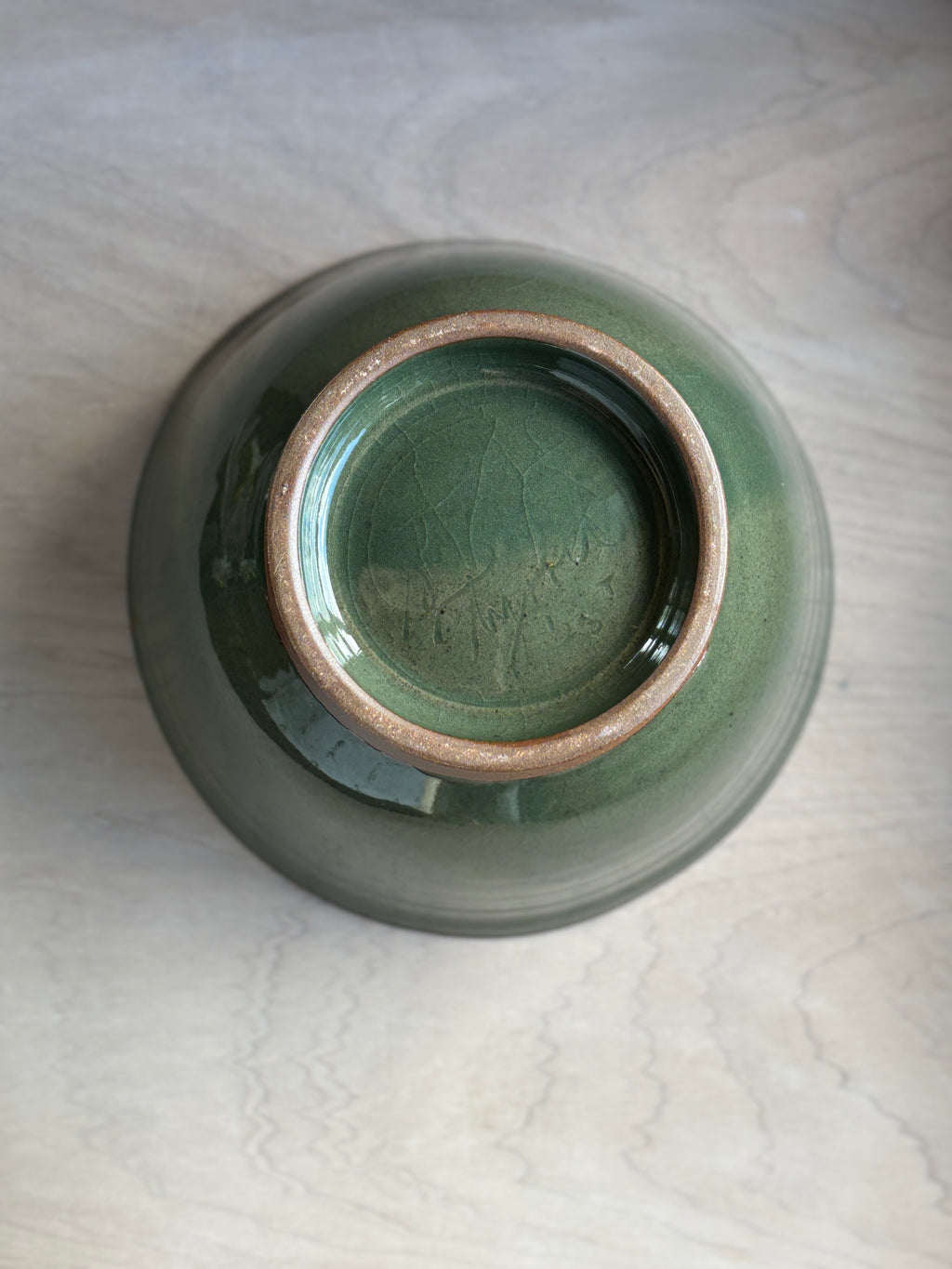 Green Celedon Serving Bowl