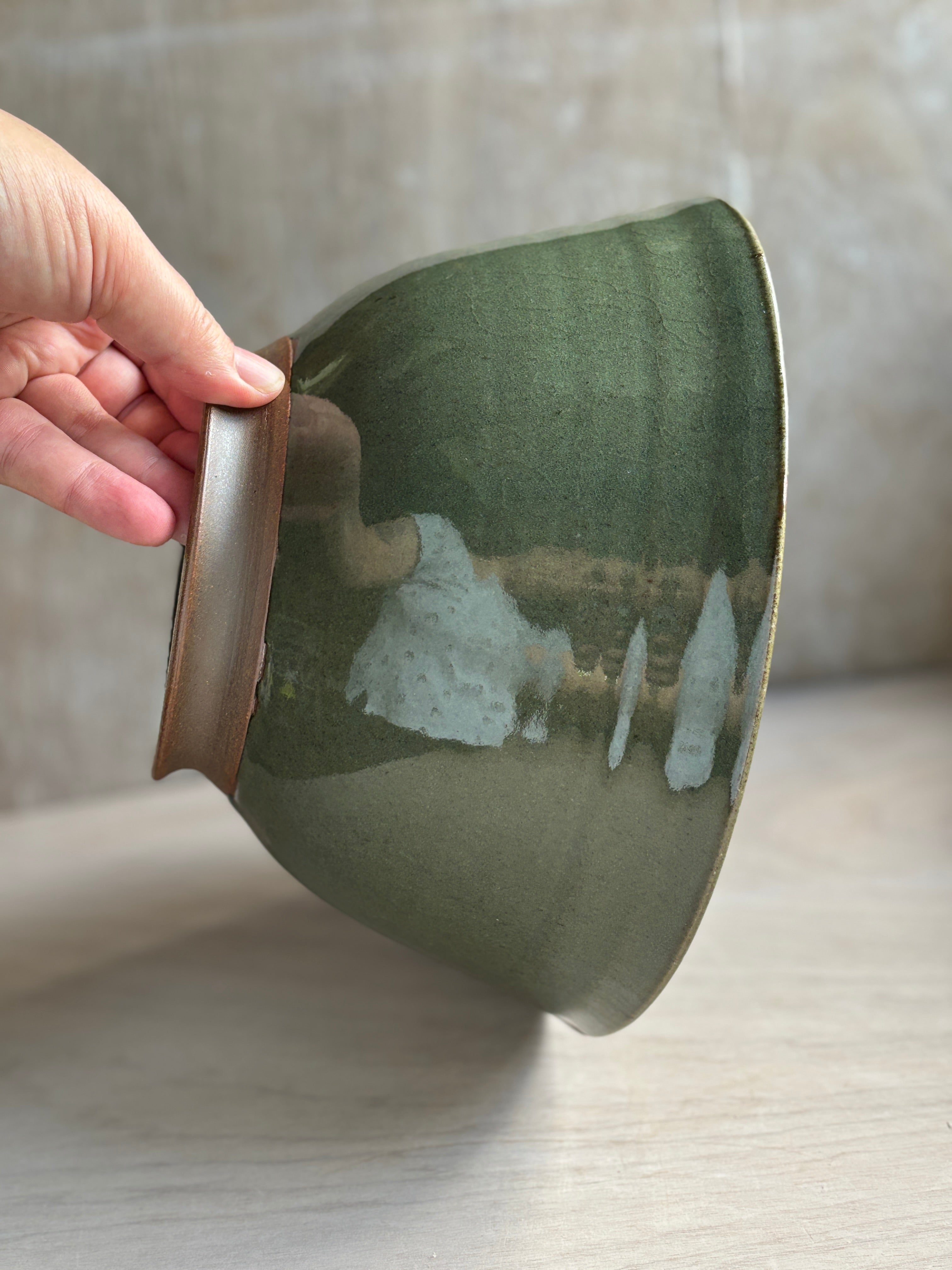 Green Celedon Serving Bowl