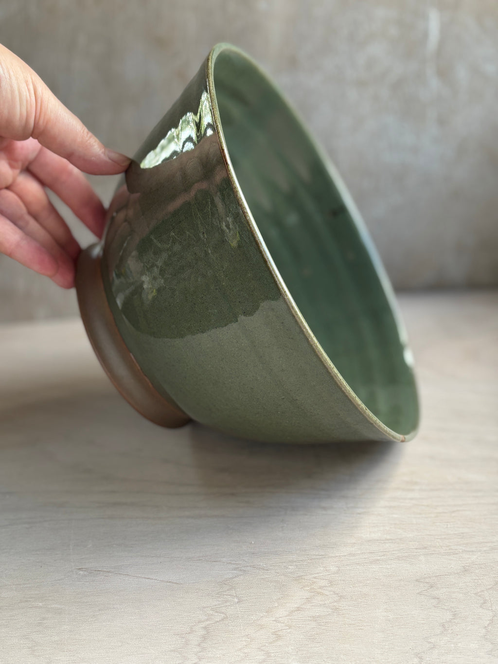 Green Celedon Serving Bowl