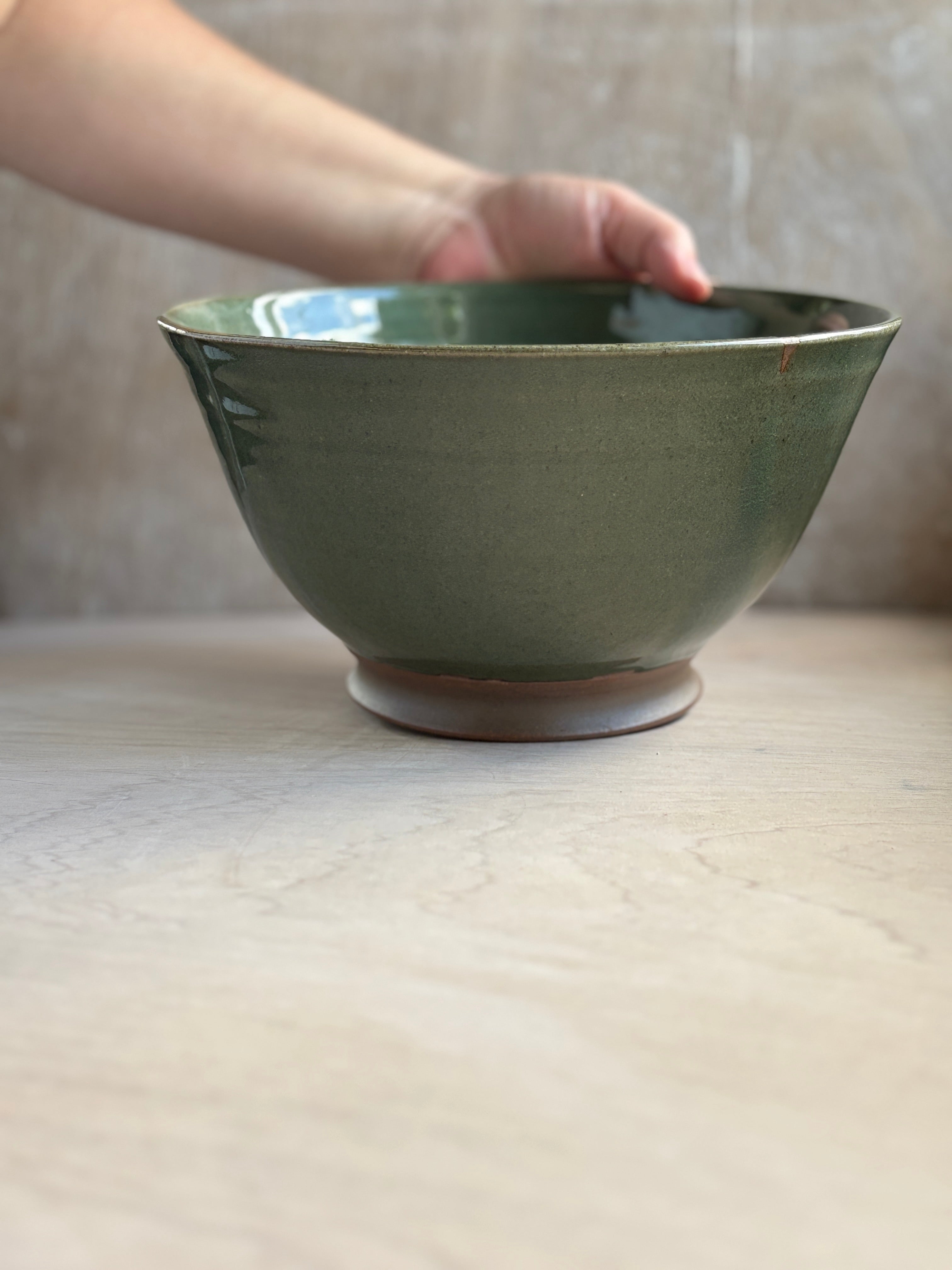 Green Celedon Serving Bowl
