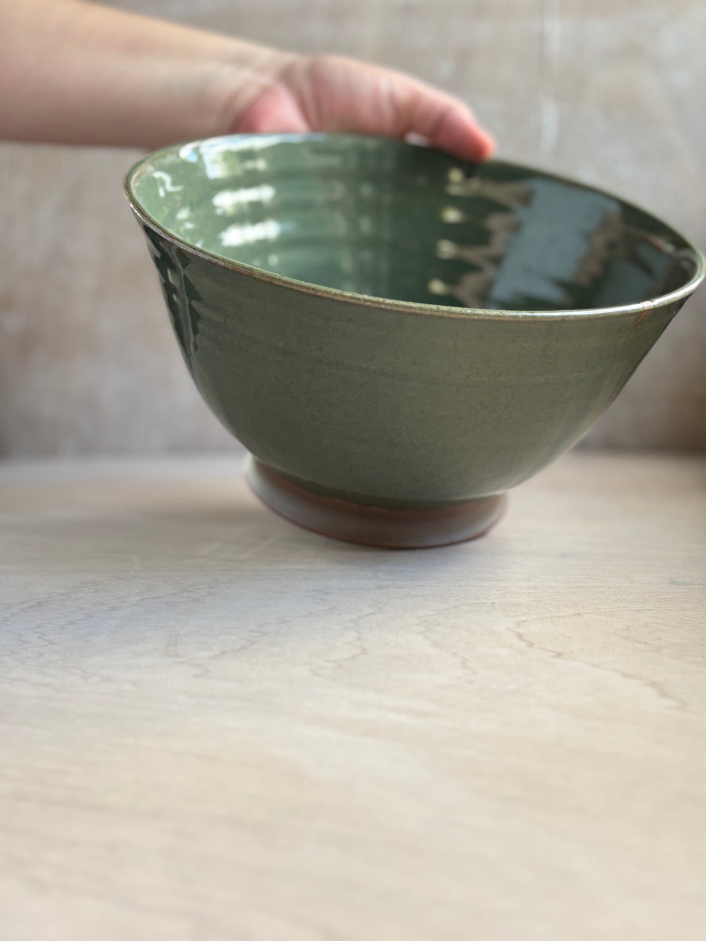 Green Celedon Serving Bowl