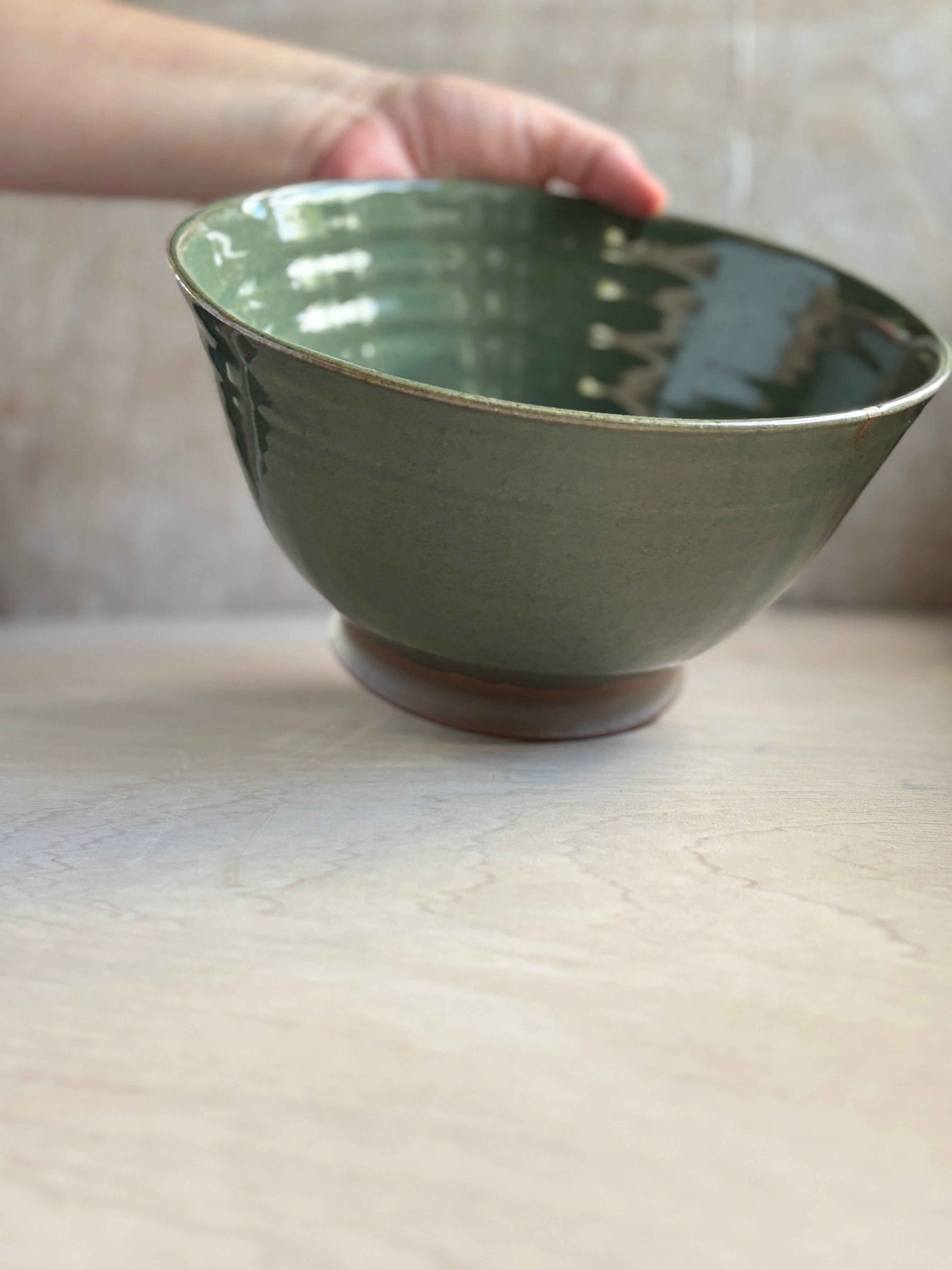 Green Celedon Serving Bowl