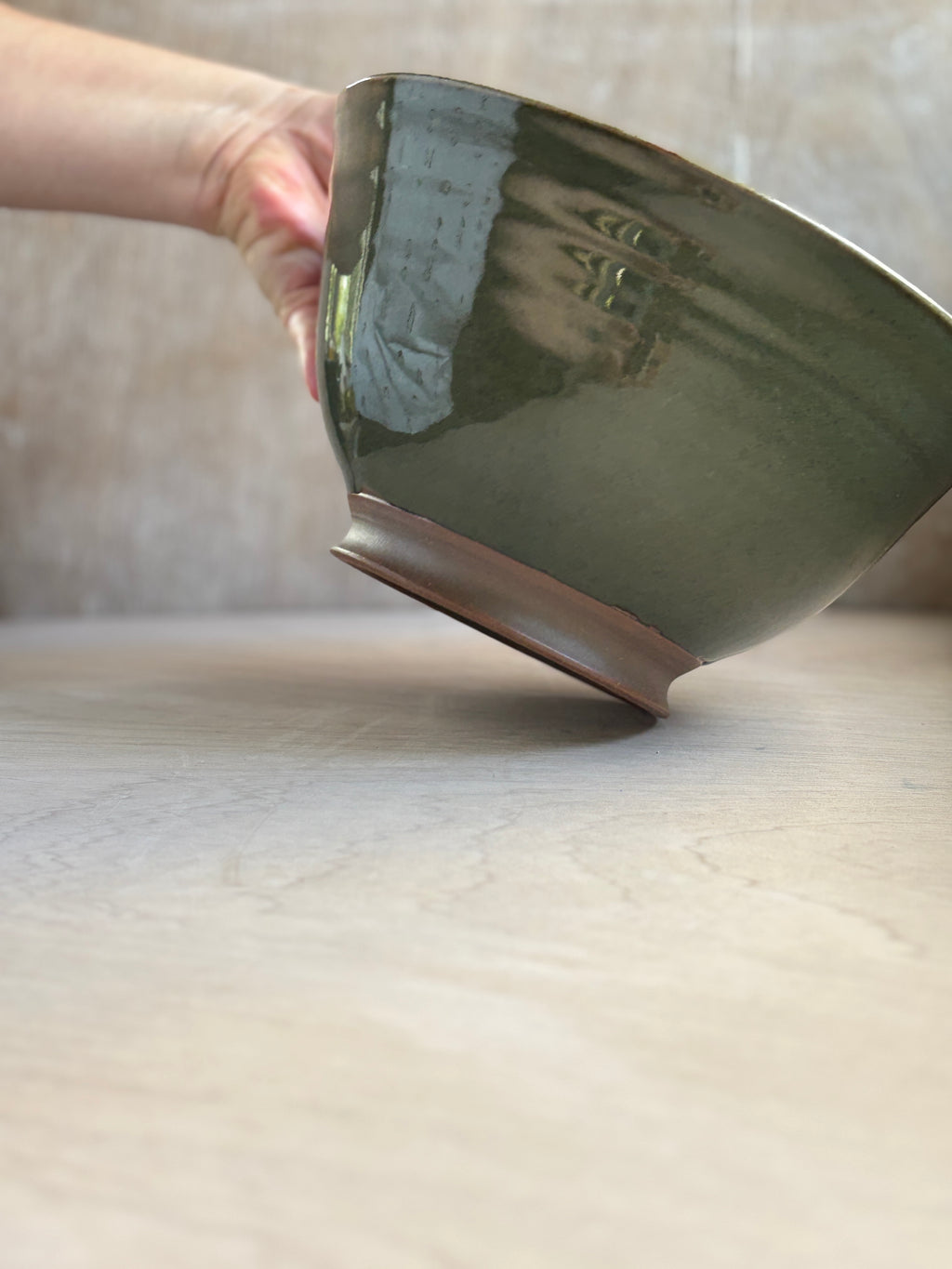 Green Celedon Serving Bowl