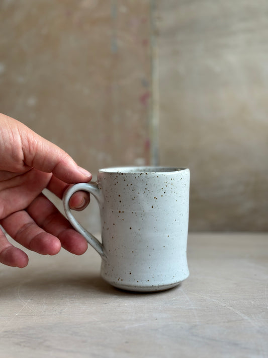 White Stoneware Coffee Cup
