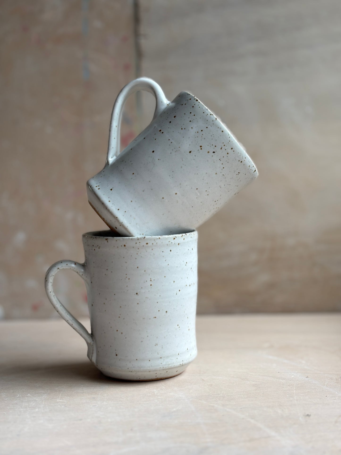 White Stoneware Coffee Cup
