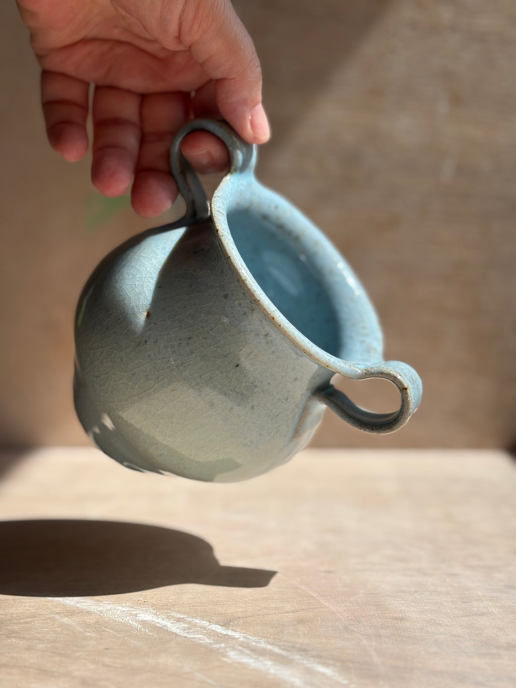 Blue Vase with Handles