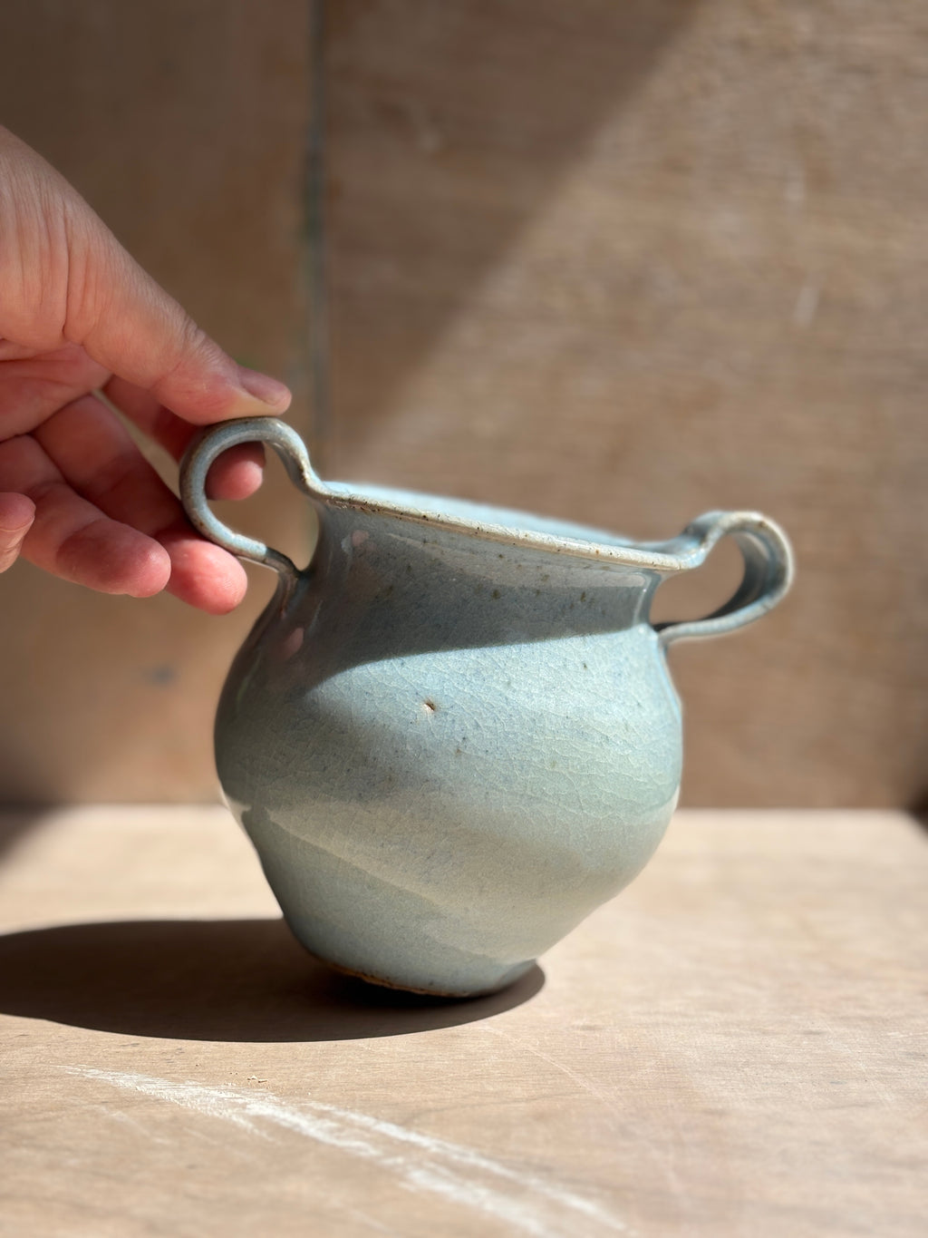 Blue Vase with Handles