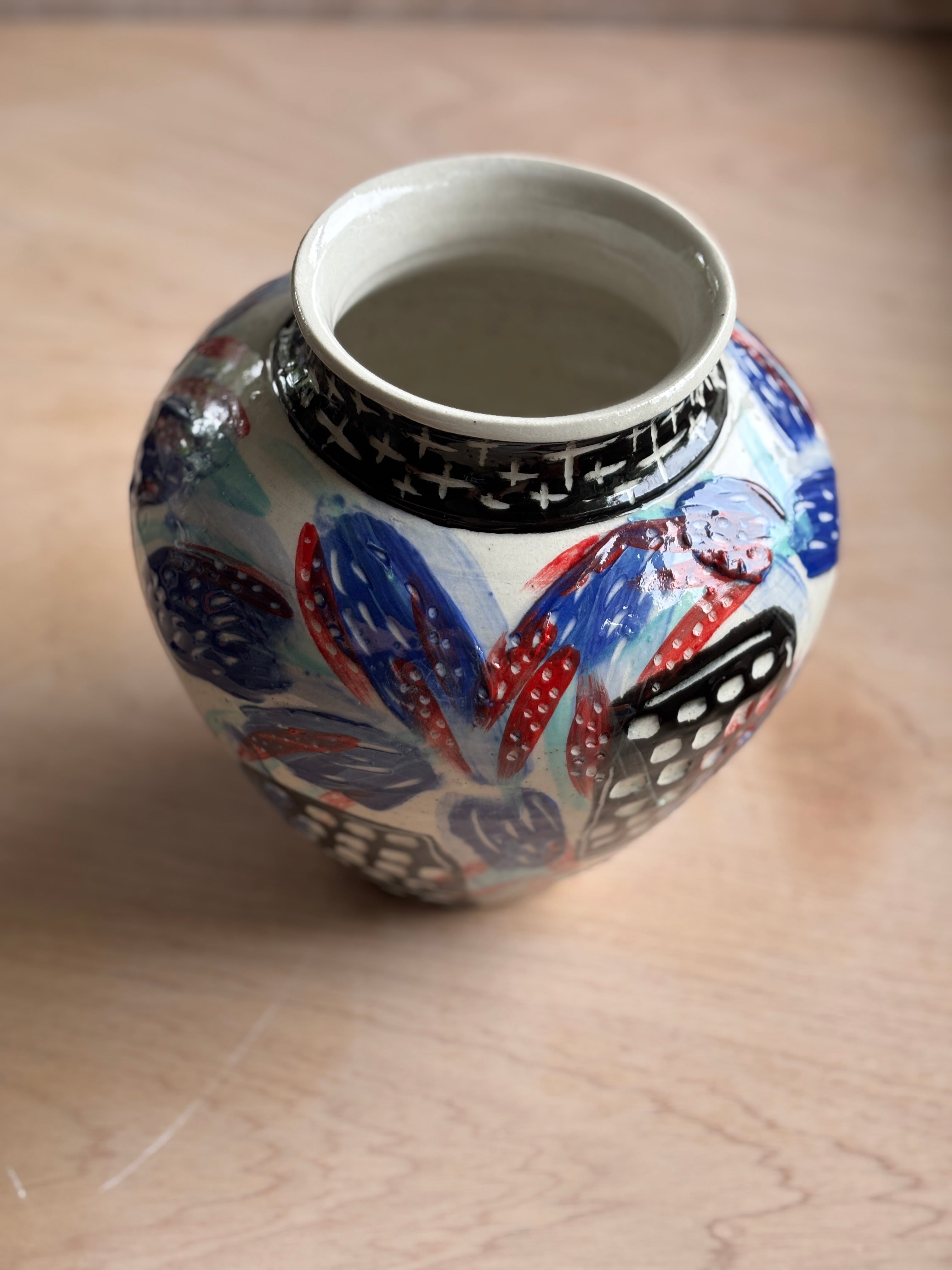 City Scene New Years Eve Vase