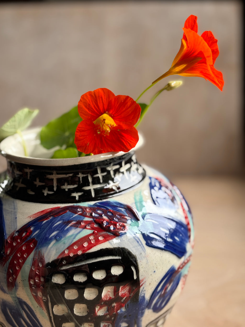 City Scene New Years Eve Vase