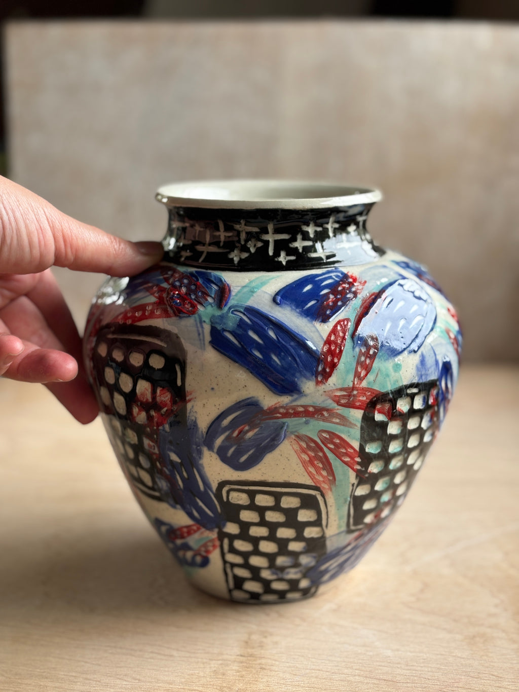 City Scene New Years Eve Vase